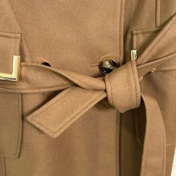 NWT $299 Michael Kors Designer Women’s Dark Camel Trench Coat Jacket Medium - Picture 8 of 15
